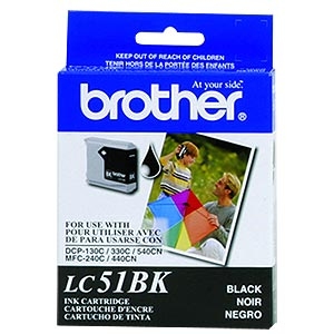 Brother LC-51BK Black Inkjet Cartridge cartucho de tinta Original Negro