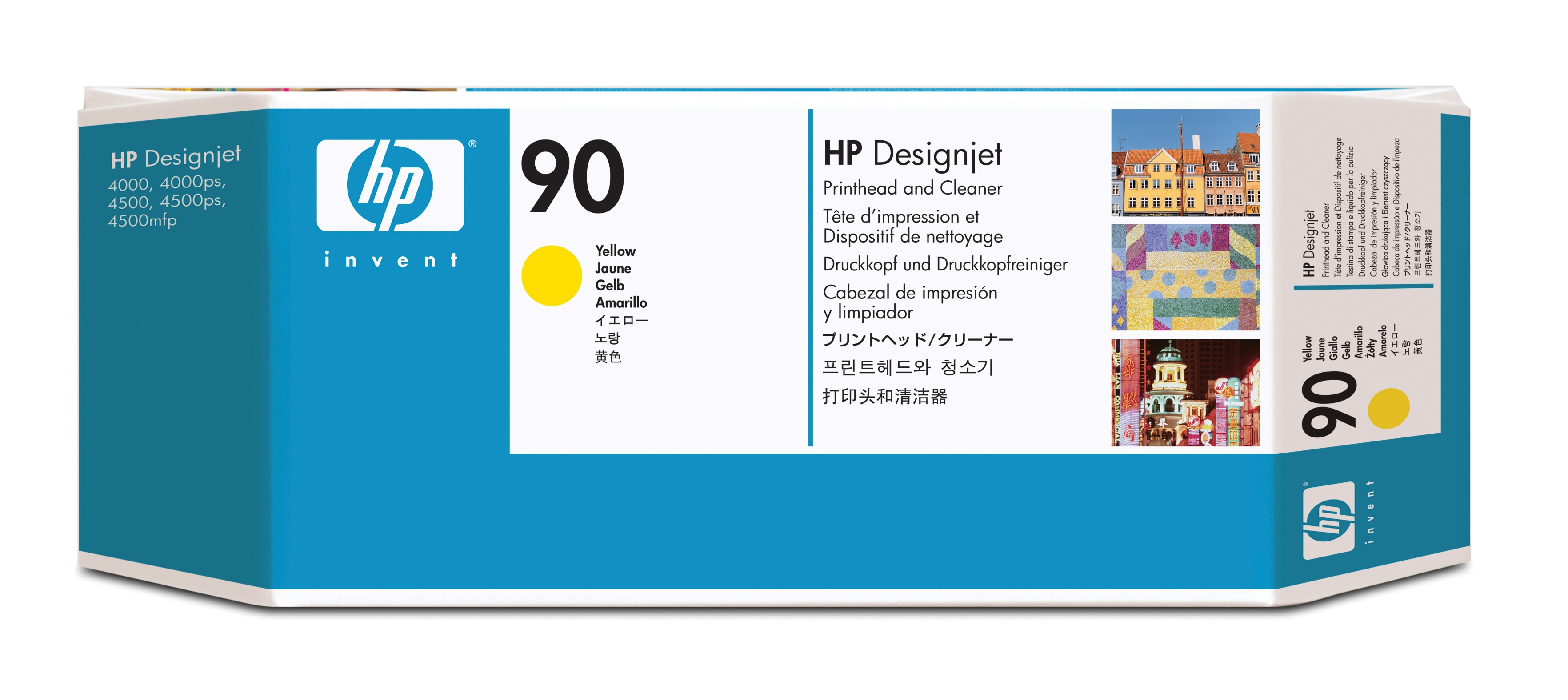 HP Limpiador de cabezales de impresión y cabezal de impresión DesignJet 90 amarillo