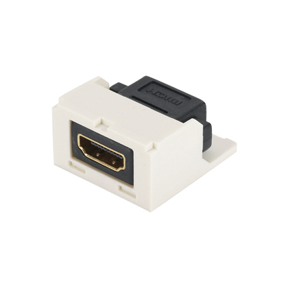 PANDUIT  Módulo Acoplador HDMI 2.0, Hembra a Hembra Tipo-A, Categoría 2, Uso en 2 Puertos Mini-Com, Color Blanco Mate