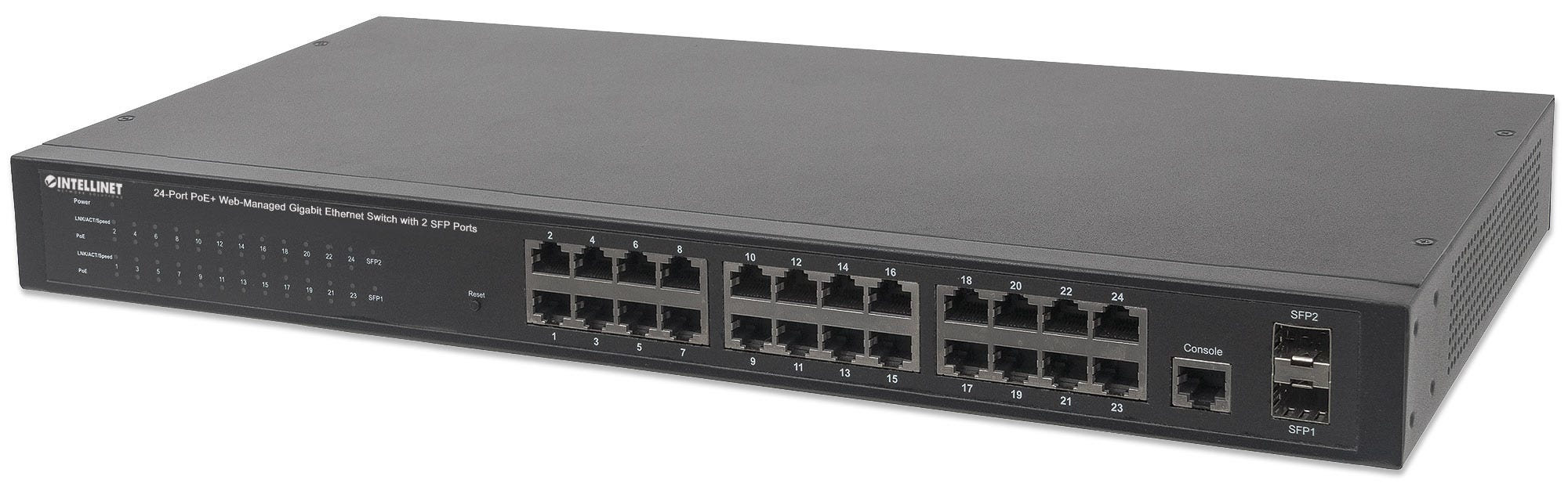 Intellinet 560559 switch Gigabit Ethernet (10/100/1000) Energía sobre Ethernet (PoE) Negro