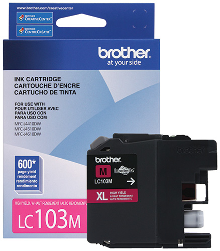 Brother LC103M cartucho de tinta 1 pieza(s) Original Alto rendimiento (XL) Magenta
