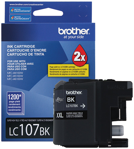 Brother LC107BK cartucho de tinta 1 pieza(s) Original Alto rendimiento (XL) Foto negro