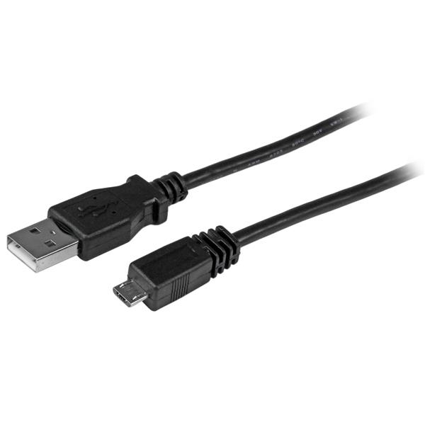 StarTech.com 6 ft USB A to MicroUSB B Cable cable USB 1,8 m Micro-USB B Negro