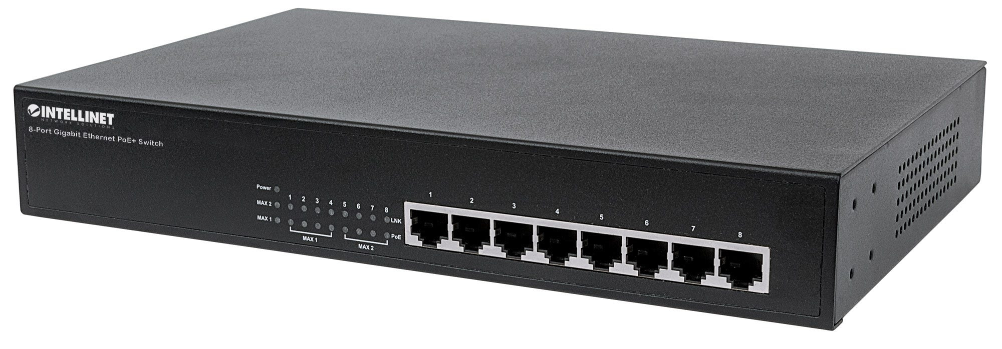 Intellinet 8-Port PoE+ Desktop Gigabit Switch Gigabit Ethernet (10/100/1000) Energía sobre Ethernet (PoE) Negro