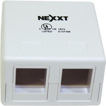 Caja superficial de pared c/2 puertos Nexxt AE180NXT10 blanco