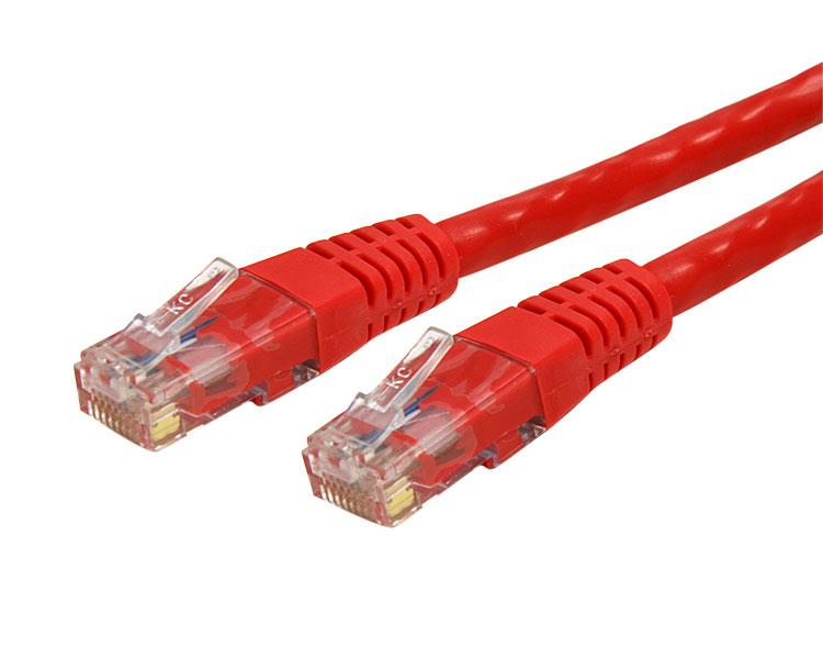 Cable de red StarTech.com C6PATCH3RD Rojo 0,9 m Cat6 U/UTP (UTP)