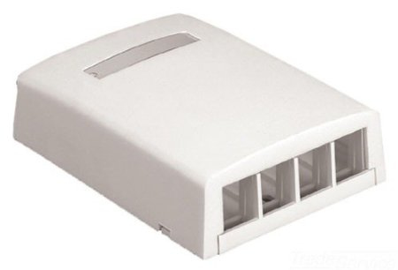 PANDUIT  Caja de Montaje en Superficie, Para 4 Módulos Keystone, Color Blanco