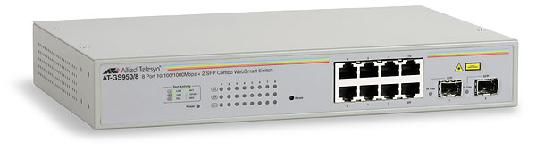 Allied Telesis  Switch WebSmart con 8 port 10/100/1000TX, 2 x 100/1000 SFP (ECO version)