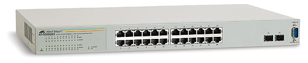 Allied Telesis  Switch Gigabit WebSmart de 24 puertos 10/100/1000 Mbps (4 x Combo) + 4 puertos gigabit SFP (Combo)