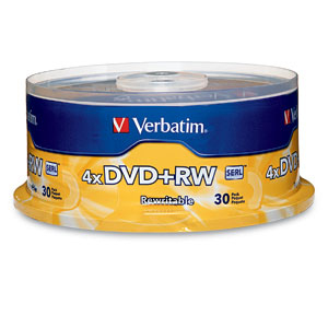 Verbatim Torre de Discos Virgenes DVD+RW 4.7GB, 4X, 30 pieza(s)