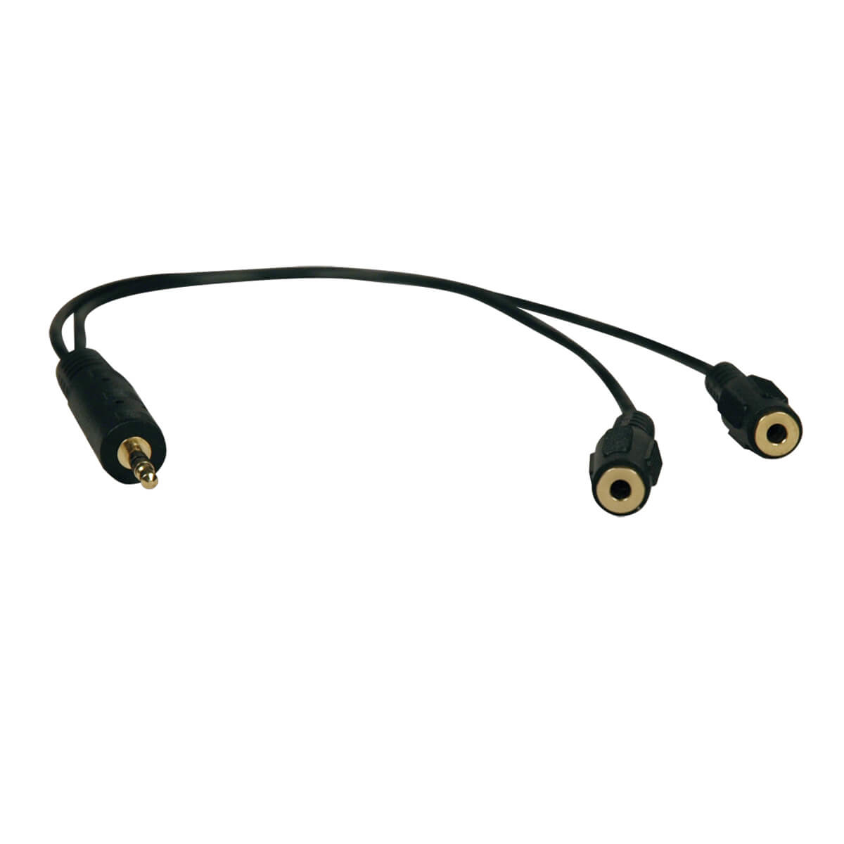 Tripp Lite P313-001 Divisor en "Y" Adaptador de Cable 3.5 mm Mini Estéreo para Bocinas y Audífonos (M a 2x H), 0.31 m [1 pie]