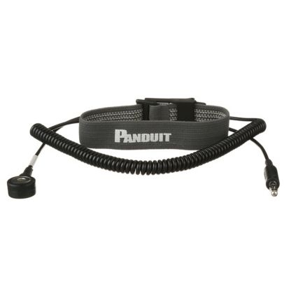 PANDUIT  Pulsera Anti Descargas Electrostática (ESD), de Tela Ajustable, con Cable en Espiral de 1.82m (6ft)