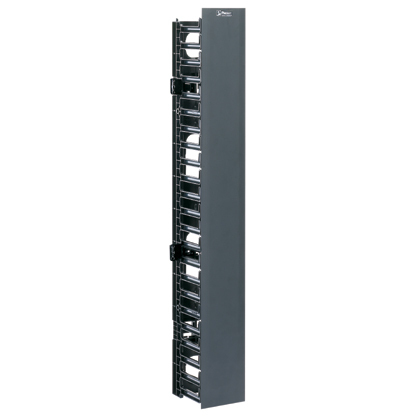 PANDUIT  Organizador Vertical NetRunner, Sencillo (Solo Frontal), Para Rack Abierto de 45 Unidades, 4.9in de Ancho, Color Negro