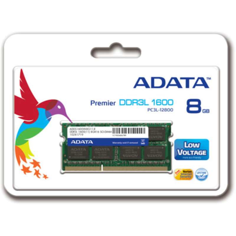 ADATA ADDS1600W8G11-S módulo de memoria 8 GB 1 x 8 GB DDR3L 1600 MHz