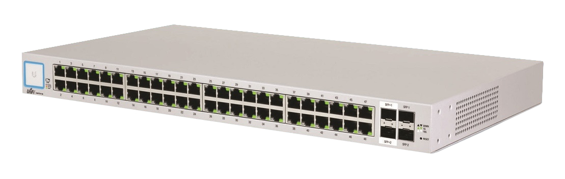 Ubiquiti  UniFi Switch PoE+ Administrable de 48 puertos 10/100/1000 Mbps, 2 puertos SFP Gigabit , 2 puertos SFP+ 10 G, 500W