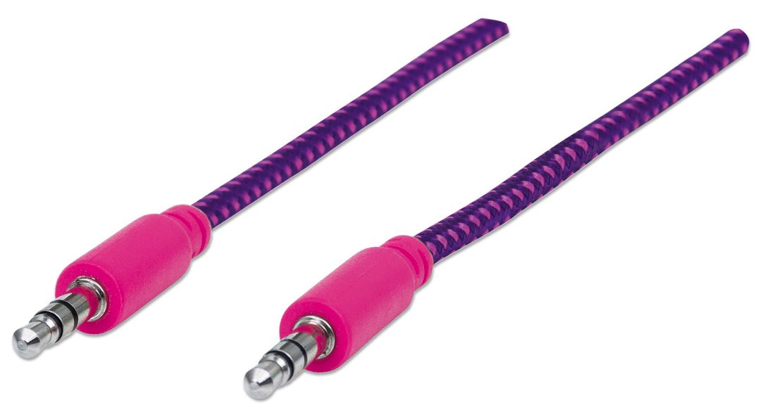 Manhattan 352826 cable de audio 1 m 3,5mm Rosa, Púrpura