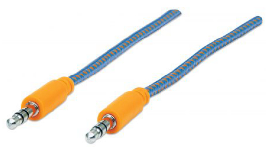 Manhattan 394093 cable de audio 1 m 3,5mm Azul, Naranja