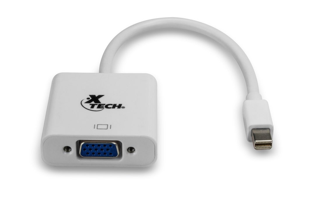 Xtech XTC-340 adaptador de cable de vídeo VGA (D-Sub) Mini DisplayPort Blanco