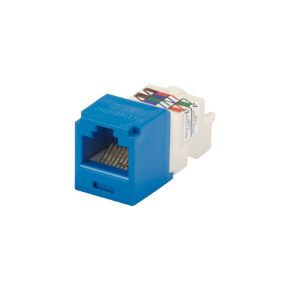 PANDUIT  Conector Jack RJ45 Estilo TP, Mini-Com, Categoría 6, de 8 posiciones y 8 cables, Color Azul