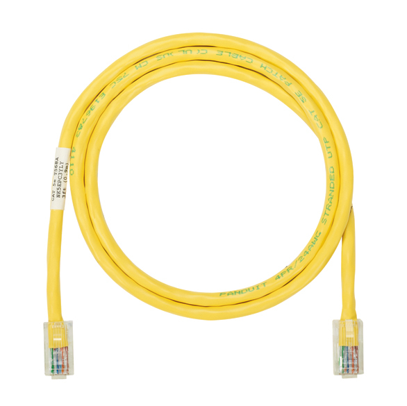 PANDUIT  Cable de parcheo UTP Categoría 5e, con plug modular en cada extremo - 1.5 m. - Amarillo