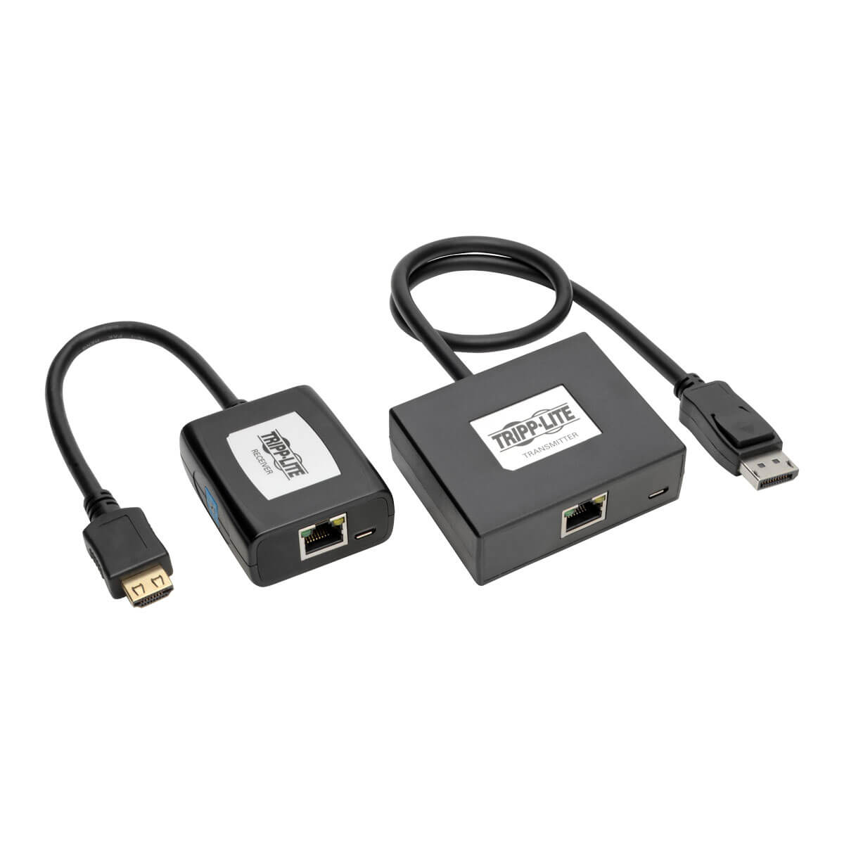Tripp Lite B150-1A1-HDMI Juego Extensor Activo DisplayPort a HDMI sobre Cat5 y Cat6, Transmisor y Receptor Pigtail para Audio y Video, 45.7 m