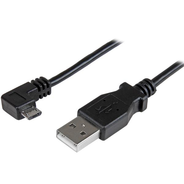 StarTech.com Cable de 2m Micro USB con conector acodado a la derecha - Cable de Carga y Sincronización