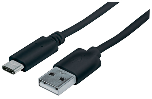 Manhattan 1m, USB 2.0-A/USB-C cable USB USB C USB A Negro