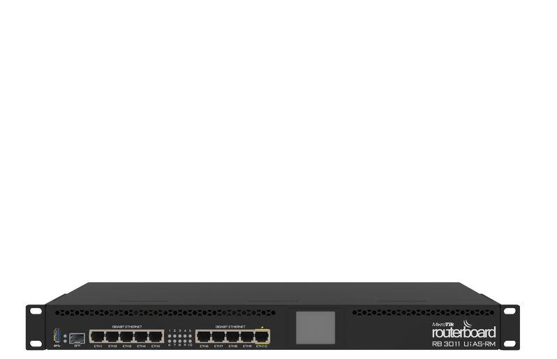 Mikrotik  RouterBoard, CPU 2 Núcleos, 10 Puertos Gigabit Ethernet, 1 Puerto SFP, 1 GB Memoria, Licencia Nivel 5, Montaje Rack