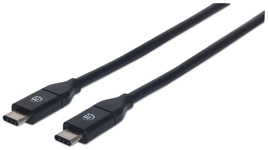 Manhattan USB 3.1 C, 1 m cable USB USB 3.2 Gen 2 (3.1 Gen 2) USB C Negro