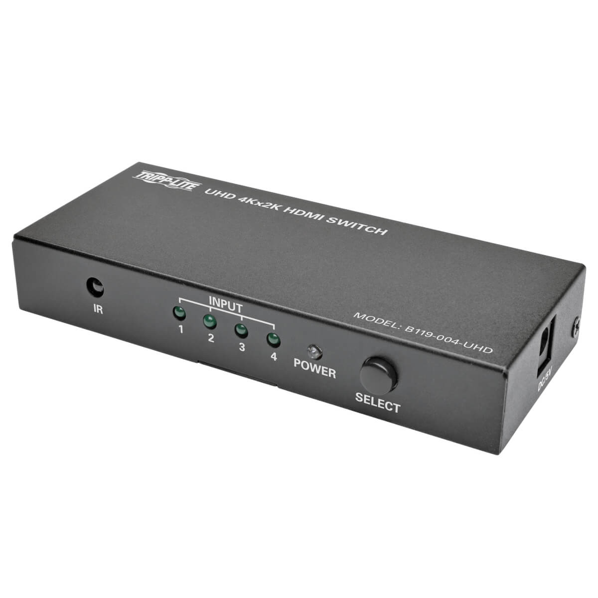 Tripp Lite B119-004-UHD Switch HDMI de 4 Puertos con Control Remoto - 4K 60 Hz, UHD, 4:4:4, HDR, 3D