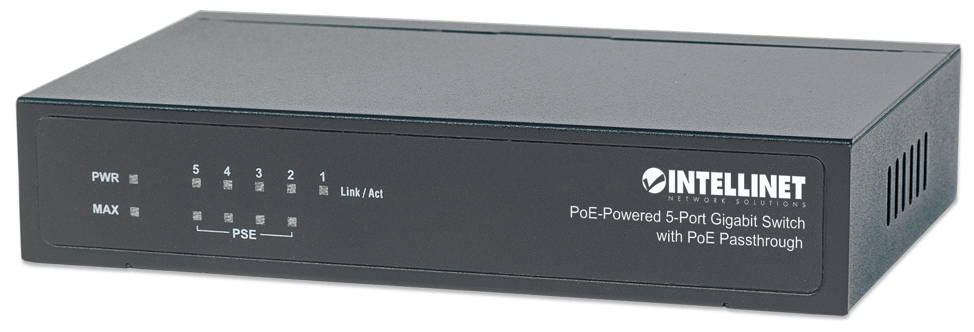 Intellinet PoE-Powered 5x Gigabit Gigabit Ethernet (10/100/1000) Energía sobre Ethernet (PoE) Negro