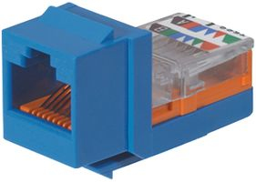 Panduit  Conector Jack Estilo Leadframe, Tipo Keystone, Categoría 5e, de 8 posiciones y 8 cables, Color Azul