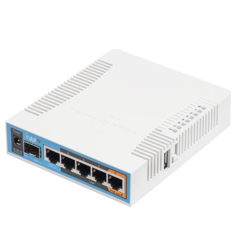 MIKROTIK  (hAP ac) 5 Puertos Gigabit Ethernet, 1 Puerto SFP, 1 USB, WiFi Doble Banda 3x3 802.11ac, hasta 1W de potencia