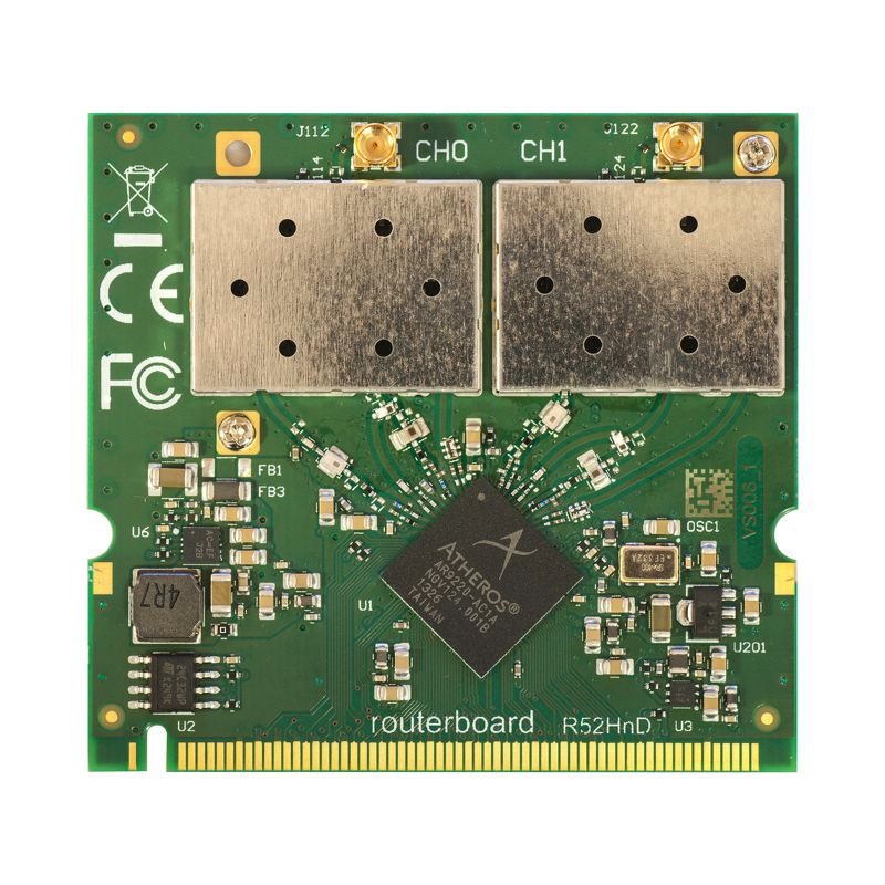 MIKROTIK  Tarjeta MiniPCI 802.11a/b/g/n Doble Banda, Hasta 400mW para Equipos Mikrotik