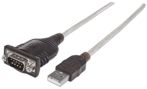 Manhattan 151849 cable de serie Negro 1,8 m USB Serial/COM/RS232/DB9
