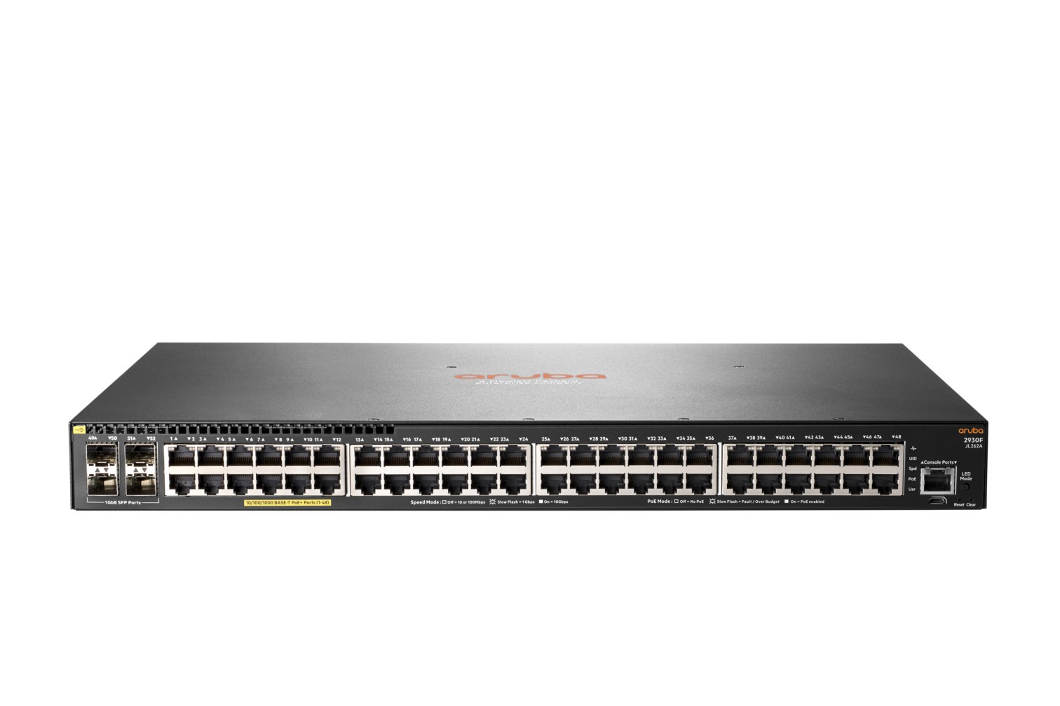 Hewlett Packard Enterprise Aruba 2930F 48G PoE+ 4SFP Gestionado L3 Gigabit Ethernet (10/100/1000) Energía sobre Ethernet (PoE) 1U Gris