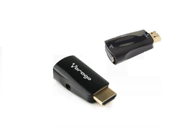 Vorago ADP-208 cambiador de género para cable HDMI VGA + audio (3.5mm) Negro