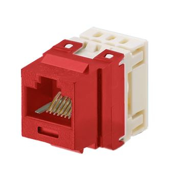 PANDUIT  Conector Jack Estilo 110 (de Impacto), Tipo Keystone, Categoría 5e, de 8 posiciones y 8 cables, Color Rojo