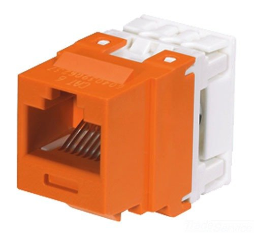 PANDUIT  Conector Jack Estilo 110 (de Impacto), Tipo Keystone, Categoría 6, de 8 posiciones y 8 cables, Color Naranja