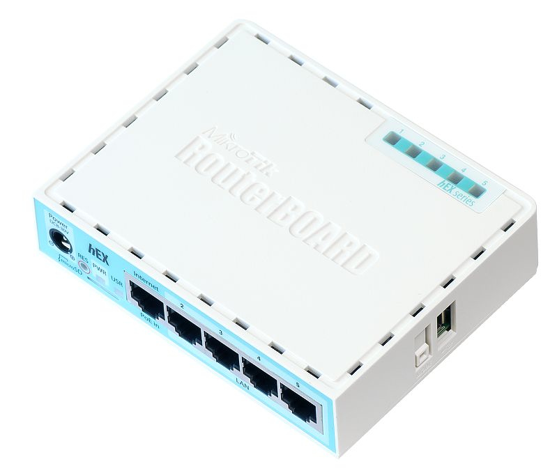 Mikrotik  (hEX) RouterBoard, 5 Puertos Gigabit Ethernet, 1 Puerto USB y versión 3