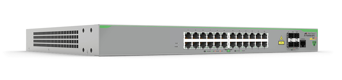 Allied Telesis  Switch PoE+ Administrable CentreCOM FS980M, Capa 3 de 24 Puertos 10/100 Mbps + 4 puertos SFP, 375 W