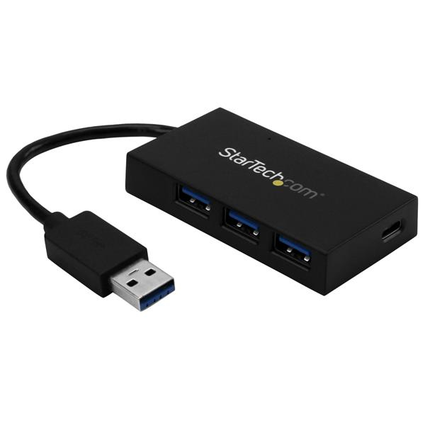 StarTech.com Ladrón Hub USB 3.0 de 4 Puertos - Concentrador de 3 Puertos USB-A y 1 Puerto USB-C - Incluye Adaptador de Alimentación