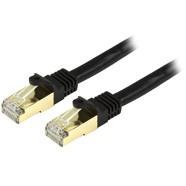 Cable de red StarTech.com C6ASPAT12BK Negro 3,7 m Cat6a