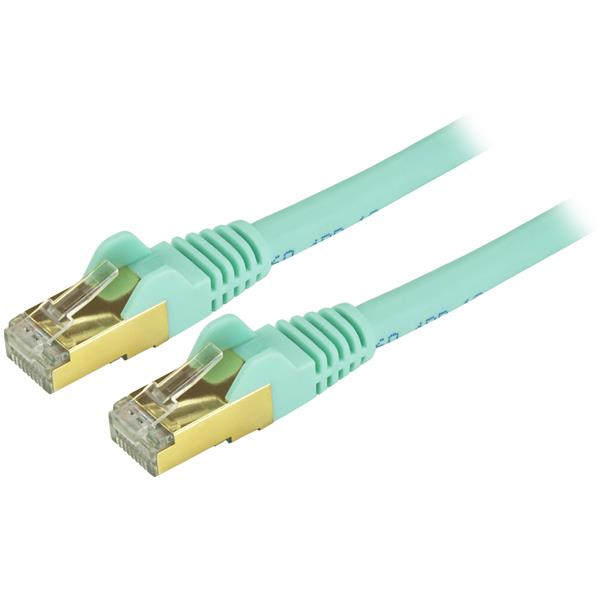 StarTech.com C6ASPAT4AQ cable de red Turquesa 1,2 m Cat6a