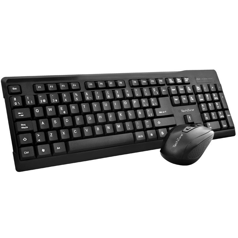 TechZone TZ16COMB01-INA teclado RF inalámbrico Negro