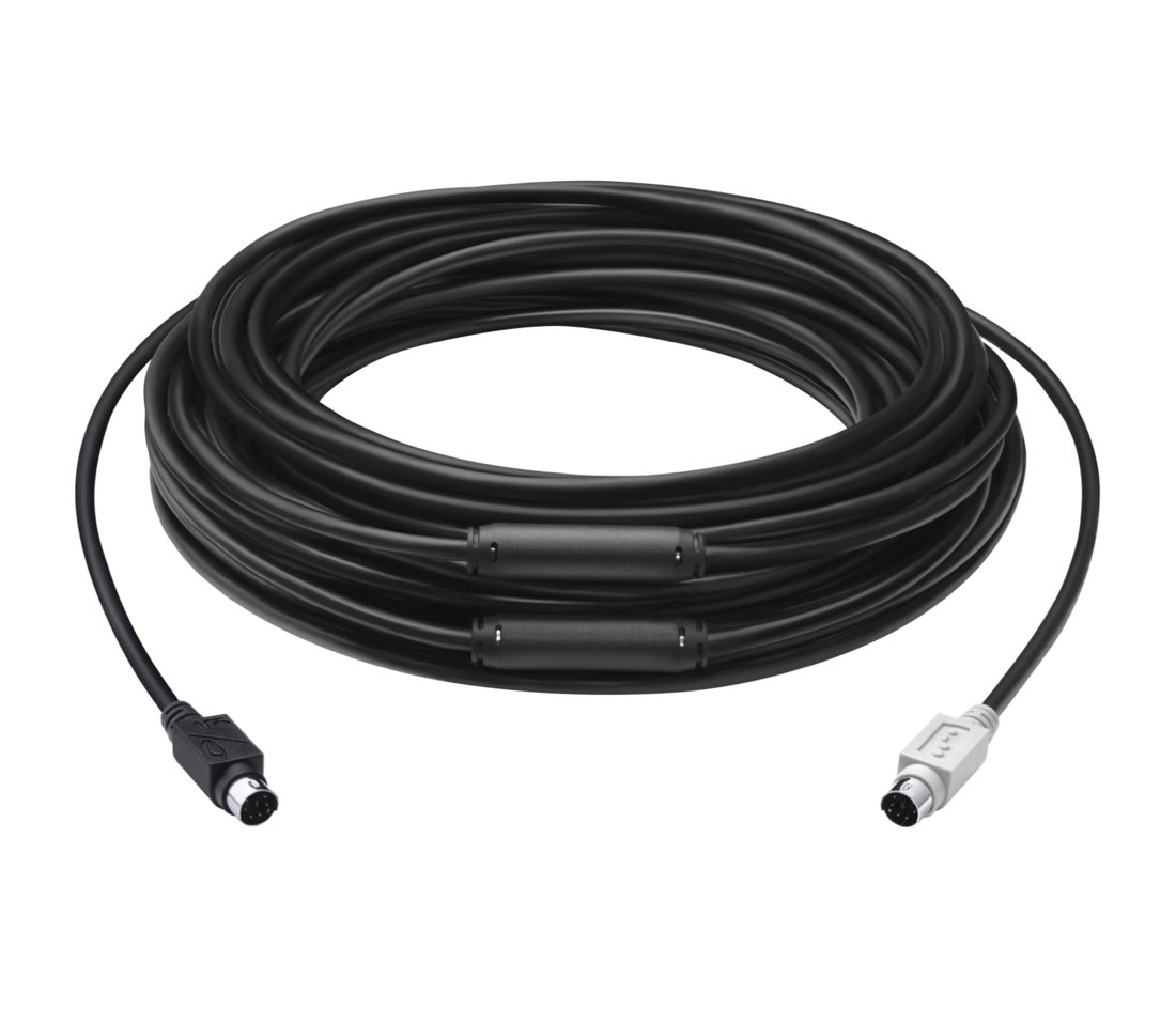 Logitech GROUP 15m Extender Cable cable ps/2 6-p Mini-DIN Negro