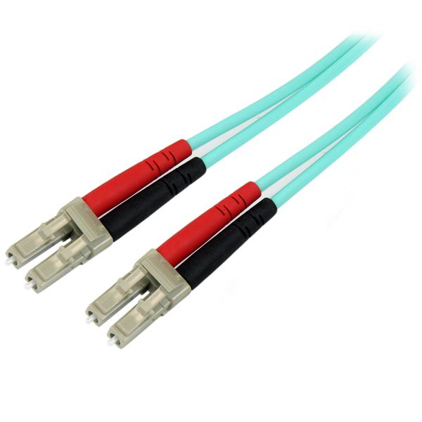 StarTech.com Cable de 2m de Fibra Óptica Dúplex Multimodo OM4 de 100Gb 50/125 LSZH LC a LC - Aguamarina