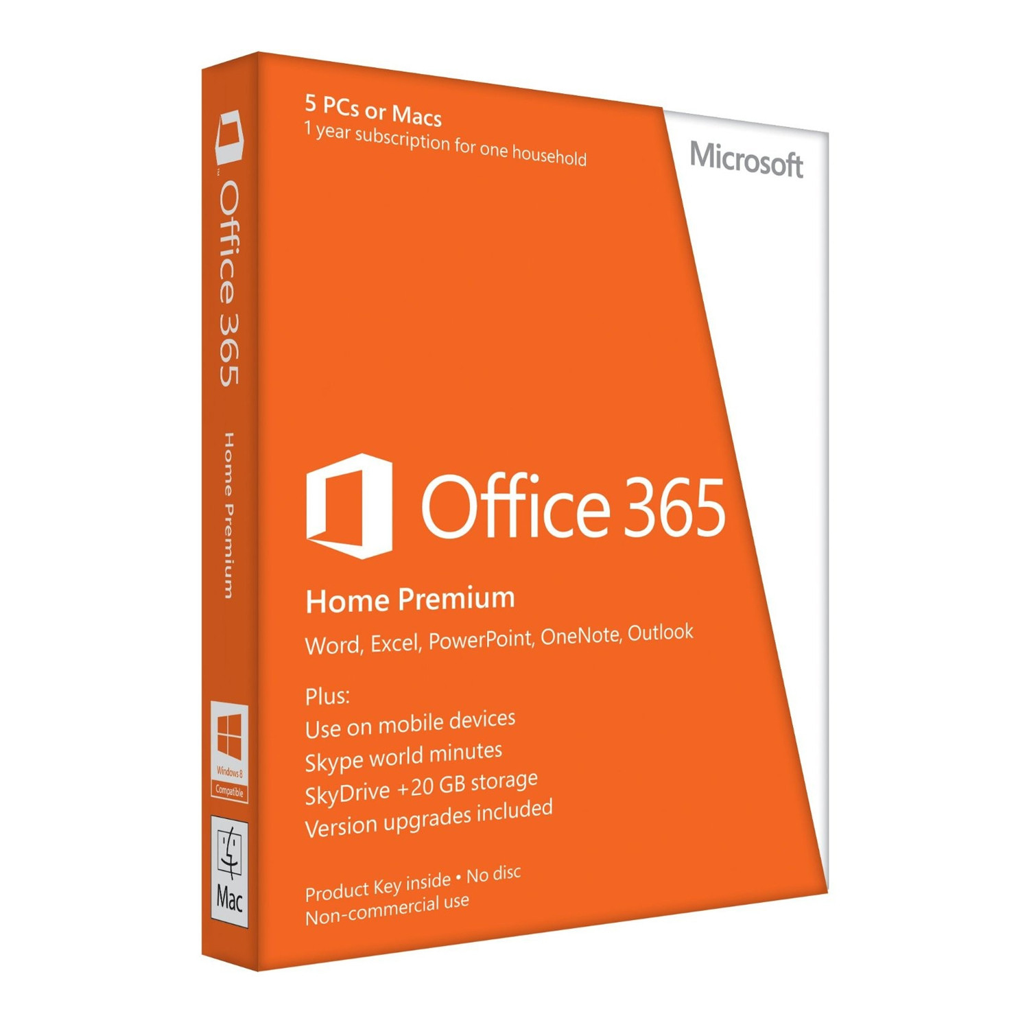 Microsoft Office 365 Home Premium 5 licencia(s) Descarga electrónica de software (ESD, Electronic Software Download) Plurilingüe 1 año(s)