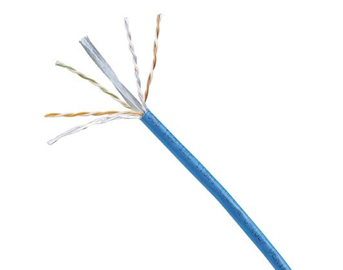 PANDUIT  Bobina de Cable UTP 305 m. de Cobre, NetKey, Azul, Categoría 6 (24 AWG), 1000Mbps, Riser (CMR), de 4 pares