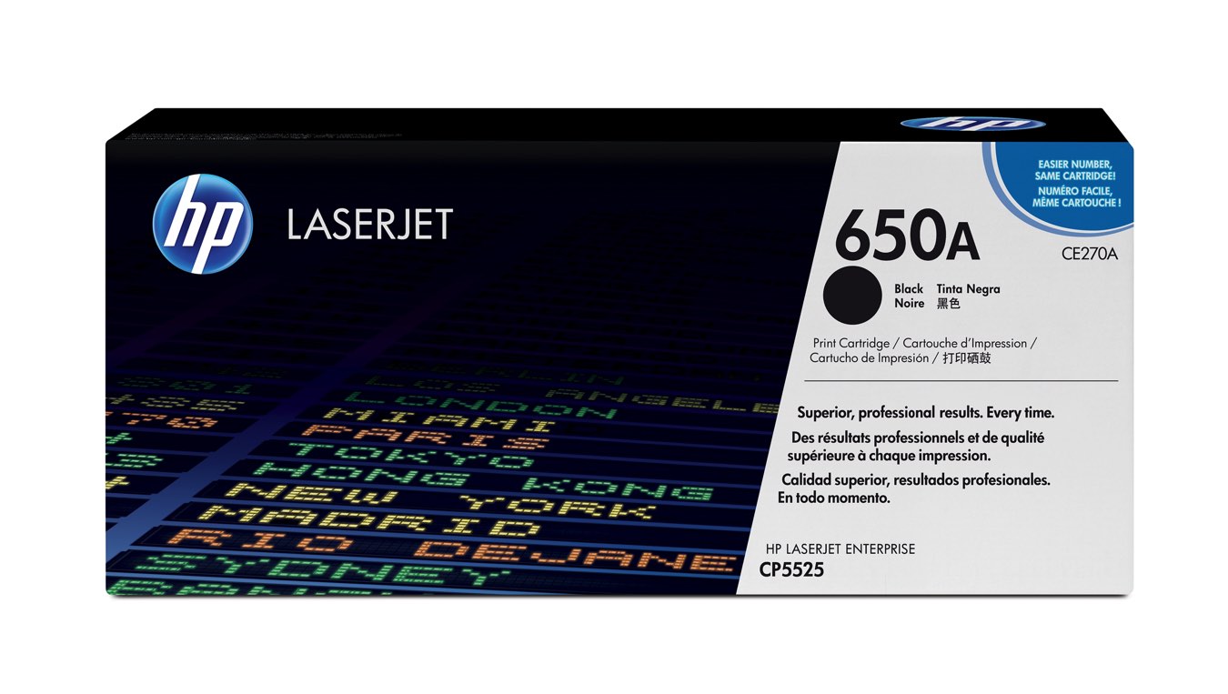 HP Cartucho de tóner original LaserJet 650A negro